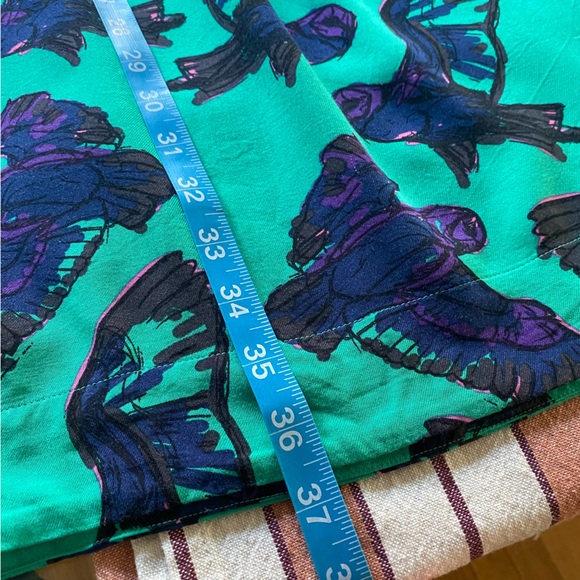 Boden Green Purple Blue Owl Bird Print Dress - Picture 14 of 15